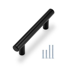 10Pack Black Kitchen Cabinet Pulls Stainless Steel Drawer T Bar Knob Handles