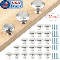 20PCS Stainless Steel Door Knobs Cabinet Handles Cupboard Drawer Kitchen Pulls