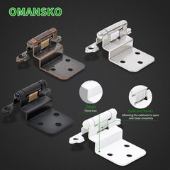 50 Pack 25 Pairs 3/8″ Inset Cabinet Door Hinges – White Offset Self Closing H…