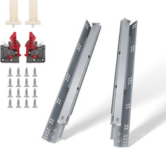 Drawer Slides Full Extension Soft Close Plated Cold Rolled Steel, Concealed Draw