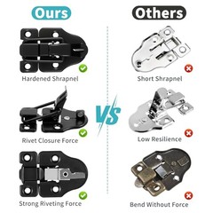 2 Pack Small Hasp Latches for Wooden Boxes Toggle Tool Box Buckle Latch Loc