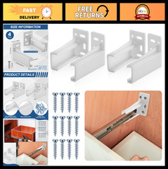 Durable Plastic Drawer Track Socket Back Plates – 2 Pair Mounting Brackets for R