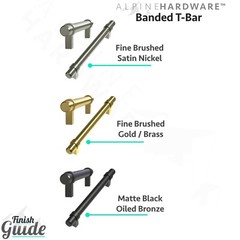 Kitchen Cabinet Bar Handle Pulls (T-Bars and T-Knobs)