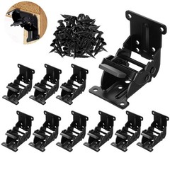 MAQUITA 10 Pack Folding Brackets, 90-180 Degree 2.8 x 2.1 x 2.7 inches, Black