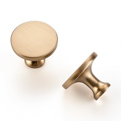 HOME EDIT 30 Pack 1-1/4 Inch Round Champagne Bronze Cabinet Knobs, Solid Zinc…