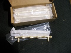 8 Brigligh Gold-Tone Cabinet Bamboo Look Door Pulls Handles 6 1/4″ long NIB