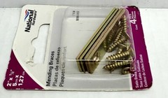 2″ x 1/2″ Mending Brace 4Pk Steel Satin Brass Tone Int / Exterior V118 N190-892