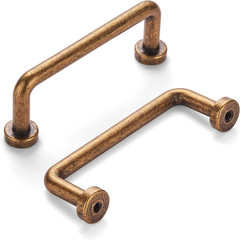 8 Pack 3 Inch(76Mm) Hole Center Antique Brass Cabinet Pulls Vintage Cabinet Hand