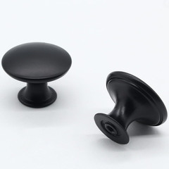 12 Pcs Matte Black Round Cabinet Knobs 30mm Metal Drawer Pulls with Screws