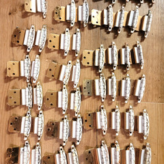 Vintage MCM Amerock Renaissance Galleon Brass White Cabinet Handle Hinge LOT 106