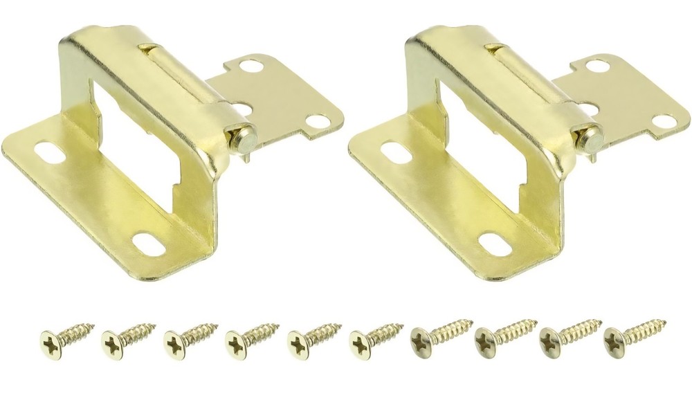 Uxcell 1/2″ Overlay Cabinet Kitchen Hinges, 10 Set Semi-Concealed Hinges Face…