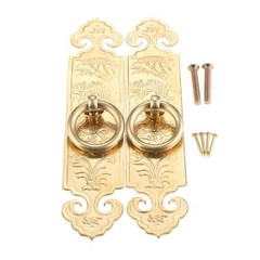 Antique Ring Pull With Plate 2pcs 15cm/5.91″ Pure Copper Drawer Handles Furnitur