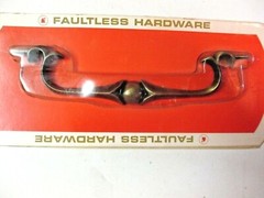Faultless Hardware 1960s USA 283 Drop Bail Pull Handle 6″ Centers Dark Brass MCM