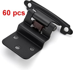 Ravinte 60 Packs (30 Pairs) 3/8″ Inset Matte Black Cabinet Hinge, Self Closing