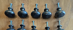 Vintage Blackened Metal Dresser & Cabinet Knobs – Lot of 25 Matching Drawer Pull