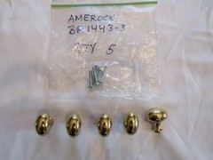 Amerock BP1443-3 1-1/4 Twenty One Polished Brass Oval Cabinet Knobs
