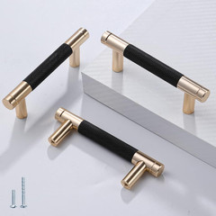 12 Pack 3 Inch 76 Mm Barrel Cabinet Pulls Gold and Black Cupboard Aluminum