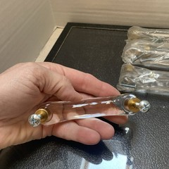 8 Clear Glass Cabinet Dresser Pulls. See Pictures For Measurements