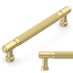 Brushed Gold Cabinet Pulls 5 Inch (128mm) Hole Center – 10 Pack Drawer Hardware