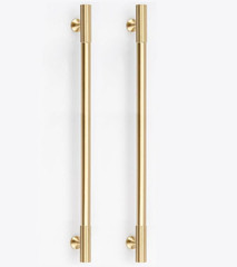 2Pcs Solid Brass Gold Cabinet Pulls, 8-3/4 Inch Hole Centers for Kitchen Cupboar