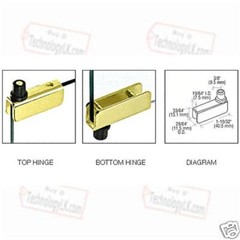Brass Standard Mount Glass Door Hinges Pair