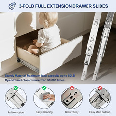 10 Pairs 22 Inch Soft Close Drawer Slides, Ball Bearing Full Extension Dresser S