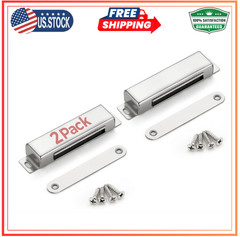 Cabinet Door Magnets, 90 Lbs Strong Magnetic Catch, Heavy Duty, 2 Pack, Silver