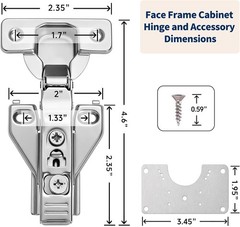 Cabinet Hinges – 10 Pack Soft Close Kitchen Cabinet Hinges for 1/2 Inch Overl…