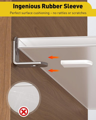 50 Pcs L-Shaped Shelf Support Pegs, 6Mm Cabinet Shelf Pins with Rubber