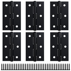 LEIFENY 6 Pack 3 inch Black Door Hinges, Small Hinge Hardware 3 Inch,