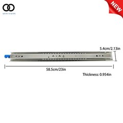 1Pair Heavy Duty Drawer Slides 22″ 250 lb Load Capacity Side Mount Extension