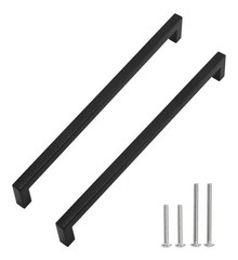 10 Pack 12-3/5 Inch Hole Centers Cabinet Pulls Black Drawer Handles
