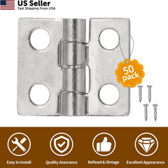 LifCratms 50 Pcs Mini Hinges, 10 x 8 mm Silvery White 10 x 8mm, Silver(50pcs)