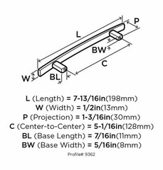 Amerock Cyprus BP9362BBZ Golden Champagne 5-1/16″ Center-Center Bar Cabinet Pull