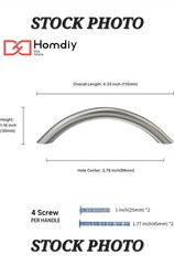 homdiy 10 Pack 3-3/4 Inch Brushed Nickel Cabinet Pulls Arched Hardware NIB