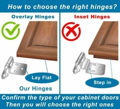 Kitchen Door Cabinet Hinges Self Closing Face Mount Cupboard Overlay w/ Screws