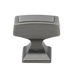 GlideRite 1-1/8″ X 1/2″ Rectangle Deco Cabinet Knob Satin Pewter – 87390-P-1