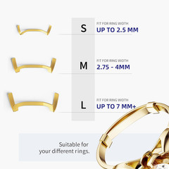 9 Pack Gold & Silver Metal Ring Guard Invisible Size Adjuster Set for Loose Ring