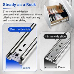 Heavy Duty Drawer Slides Full Extension Side Mount 14 16 18 20 22 24 26 28 30…