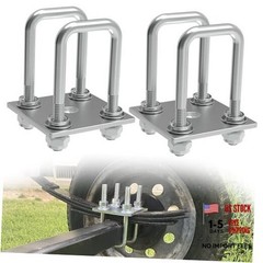 Square U-Bolt Kit for Boat Trailer Mounting Axle Leaf Springs 2″ W x 5″ L
