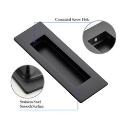 8 PCS Black Sliding Closet Closet Door Handles 4.72in Recessed Flush Pulls