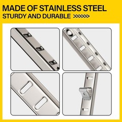 Adjustable Shelf Bracket 40 Inch 8 Pack Silver Shelf Pilaster Strips Shelf Ra…