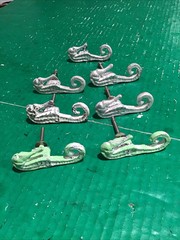 Lot of 7 Seahorse Cabinet Knob Ocean Coastal Nautical Hardware Shabby Aluminum
