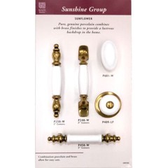 Hickory Hardware Manor House Polished Brass and White 3″cc Cabinet Handle P248-W