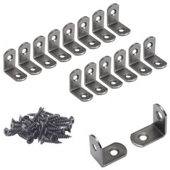 16pc L Bracket 1 inch Corner Brace 90 Degree Metal Support Fastener Gun Metal
