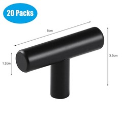 20Pack 2″ -10″ Black Cabinet Pulls Stainless Steel Drawer T Bar Knob Handles NEW