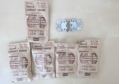 6 Pair Amerock Red Line flush cabinet door hinge chrome plate Deco NOS Vintage