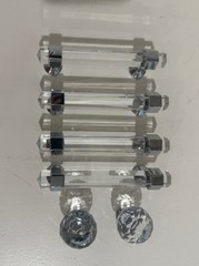 (4) 4”Crystal Dresser 2 Knobs Drawer Handles Pulls Chrome Silver Modern Cupboard