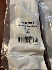 LOT OF 4 Emtek 86277US3 Ribbon And Reed 1-1/4 Inch Mushroom Cabinet Knob *READ