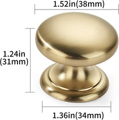 4 Pack 1-1/2 inch Bifold Closet Door Knobs Champagne Bronze Cabinet Knobs
